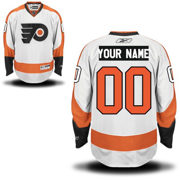 Reebok Philadelphia Flyers Men Premier Away Custom NHL Jersey - White->->Custom Jersey